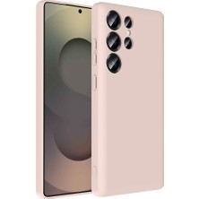 Galaxy S25 Ultra Kılıf Kamera Korumalı Kartlık Hazneli Kflg Vitra Kapak - Pembe
