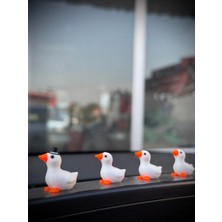 SH Hobi 4 Parça Sevimli Kaz Ailesi Dikiz Aynası Süsü - Ayna Süsü Araba Süsü Torpido Süsü Oto Aksesuar