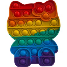 Push Pop Bubble Popit Silikon Stress Oyuncağı Pop It Gökkuşağı Renk Push Pop Bubble Fidget Tiktok 13 x 13 cm