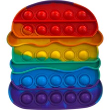 Push Pop Bubble Popit Silikon Stress Oyuncağı Pop It Gökkuşağı Renk Push Pop Bubble Fidget Tiktok 13 x 13 cm
