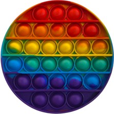 Push Pop Bubble Popit Silikon Stress Oyuncağı Pop It Gökkuşağı Renk Push Pop Bubble Fidget Tiktok 13 x 13 cm