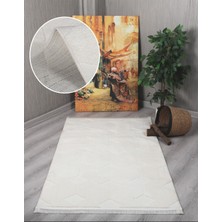 Modern Dekoratif Lara Dokuma Salon Oturma Odası Balkon Mutfak Halısı Koridor Halı Yolluk  9400A Krem