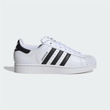 adidas Superstar II Beyaz Erkek Spor Ayakkabı Düz Taban Nefes Alabilir Yapı ile Koşu ve Yürüyüş İçin İdeal