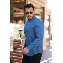 Hakim Yaka Slim Fit Battal Gömlek