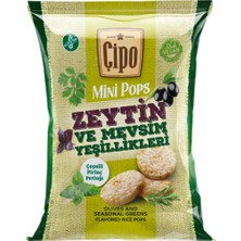 ÇİPO Zeytin ve Mevsim Yeşillikleri Çeşnili Pirinç Patlağı 60 g x 3 Paket (Glütensiz & Vegan)  