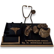 Masaüstü Isimlik ve Kartvizitlik Iç Hastalıkları Doktoru, Dahiliye Doktoru, Yıl Dönümü Hediyesi