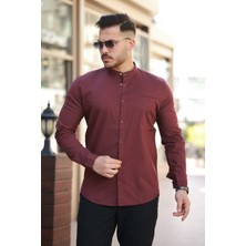 Hakim Yaka Slim Fit Battal Gömlek