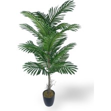 Yapay Ağaç Palmiye 16YAPRAK Areka Ağacı Siyah Saksıda Tek Gövdeli 150*70CM