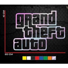 Rockstar Games Sticker Gta Sticker Yazı Jdm Araba-Motosiklet Cam Etiket Sticker Grand Theft Auto Hologram Sticker