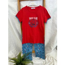 Yacht Club Yazılı Erkek Pijama Takımı