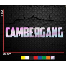 Sticker Cambergang Sticker Yazı Jdm Araba-Motosiklet Cam Etiket Sticker Camber Kamber Hologram Sticker