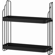 IKEA Apotekare Duvar Rafı Siyah 50X52 cm Modern Dekoratif Raf Salon Banyo Mutfak Şık Dayanıklı Kitaplık Organizer