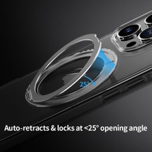 Rock Iphone 16 Pro Max Crystal Rotating Magsafe Stantlı Kılıf Şeffaf