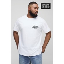 Süperlife Erkek Büyük Beden Unified Collective Baskılı Bisiklet Yaka Tshırt SPR25BTS905