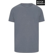 Süperlife Erkek Büyük Beden V Yaka Tshırt SPRBTS09