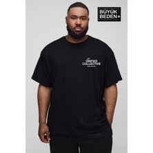 Süperlife Erkek Büyük Beden Unified Collective Baskılı Bisiklet Yaka Tshırt SPR25BTS905