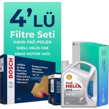 Bosch Alfa Mito 1.4 Tb Filtre Bakım Seti Shell Motor Yağlı (2009-2018) 4 Lü