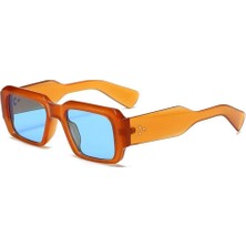 Toz Vintage Zurella Turuncu Çerçeve Mavi Cam Vintage & Retro Unisex Güneş Gözlüğü