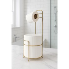 Lüx Gold Banyo Wc Tuvalet Kağıtlığı Çöp Kovası Takım Plastik Kova 6 Litre Paslanmaz Tel