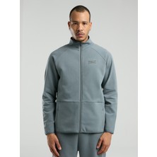 Ever Relaxed Regular Gri Yüksek Yaka Erkek Full Zip Sweatshirt