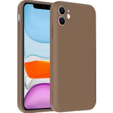 Mastersonic iPhone 11 Kılıf Kamera Korumalı Kartlık Hazneli Mtsc Vitra Kapak - Kahverengi