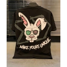 Make Yours Unique Baskılı Oversize Unisex Pamuk T-Shirt