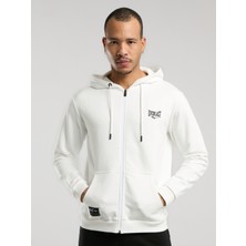Ever Essentials Regular Beyaz Erkek Kapüşonlu Full Zip Sweatshirt
