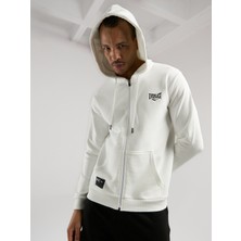 Ever Essentials Regular Beyaz Erkek Kapüşonlu Full Zip Sweatshirt