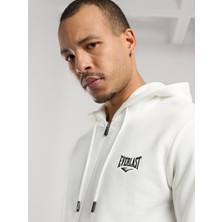 Ever Essentials Regular Beyaz Erkek Kapüşonlu Full Zip Sweatshirt