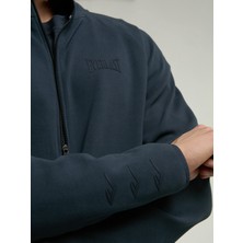 Ever Relaxed Regular Antrasit Yüksek Yaka Erkek Full Zip Sweatshirt