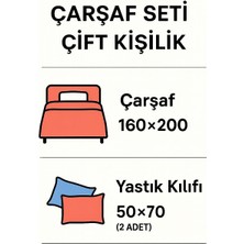 Çift Kişilik Lastikli Çarşaf Kırmızı Kalp Günlük Kullanıma Uygun