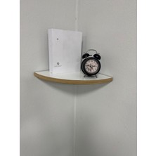 Köşe Rafı Oval Kenarlı 25CM 1 Adet Estetik ve Pratik Mutfak Banyo Salon Çalışma ve Oturma Odası Rafı