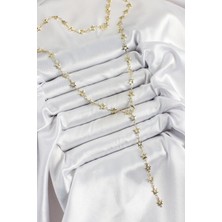 Pirinç Gold Renk Yıldızlı Kadın Y Kolye