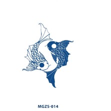 Tattoo MGZS-014 Yarı Kalıcı Japon Balığı Ying Yang Desen Dövme