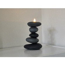 🪨 Zen Taşı Şeklinde Tealight LED Dekoratif Mum – Doğanın Sakinliğiyle Işıldayın