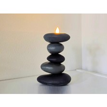 🪨 Zen Taşı Şeklinde Tealight LED Dekoratif Mum – Doğanın Sakinliğiyle Işıldayın