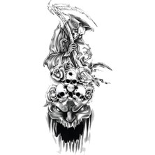Tattoo XQB-107 Orta Boy Kurukafa Desen Geçici Dövme