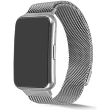 Huawei Watch Fit Uyumlu Krd-01 Metal Kordon Mtsc - Gümüş