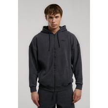 Everlast Ny Street Füme Kapüşonlu Erkek Full Zip Sweatshirt
