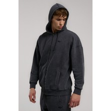 Everlast Ny Street Füme Kapüşonlu Erkek Full Zip Sweatshirt