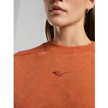 Everlast Bronx 1910 Oversize Turuncu Crop Kadın Kısa Kollu  Sweatshirt