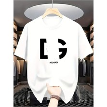 Unisex Milano Baskılı Oversize  %100 Pamuk T-Shirt