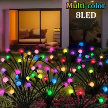 Güneş Enerjili  8 Ledli   Dekoratif Solar Bahçe Lambası  Çok Renkli 2'li Paket