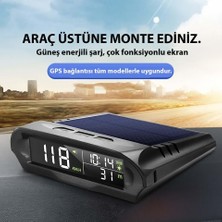 Kenly Evrensel Gps Hız Göstergesi Araç Güneş Enerjili Hız Ölçer S98 Hud Ekranı