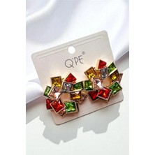 Kare Çiçek Çember Küpe