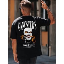 Unisex Gangsters Baskılı Oversize  %100 Pamuk T-Shirt