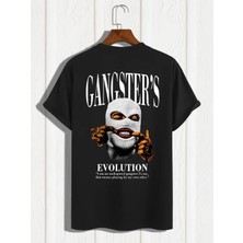 Unisex Gangsters Baskılı Oversize  %100 Pamuk T-Shirt