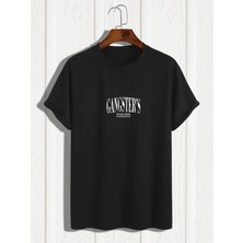 Unisex Gangsters Baskılı Oversize  %100 Pamuk T-Shirt