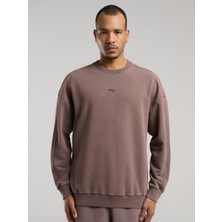 Everlast Bronx 1910 Yıkamalı Kahverengi Erkek Sweatshirt