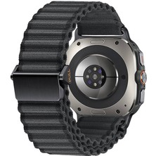 Mastersonic ​​galaxy Watch Ultra 47MM Mtsc KRD-120 Naylon Kumaş Hasır Örgülü Kordon-Siyah